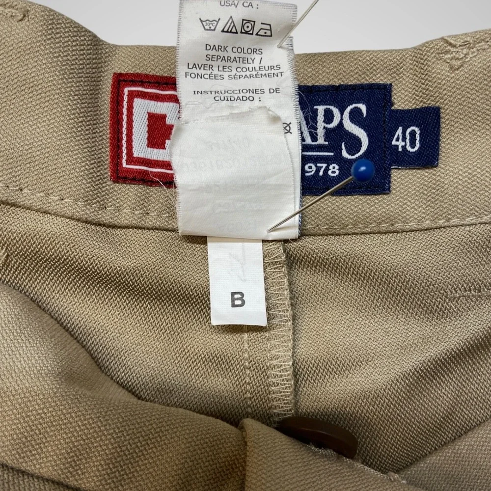Chaps Mens‎ Khaki Chino Shorts Tan Flat Front Cotton Blend Size 40 Golf Casual